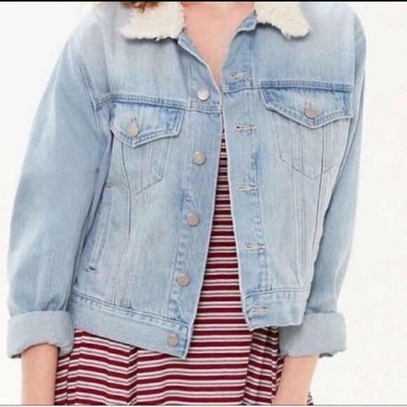 Urban Outfitters BDG Sherpa Collar Jean Jacket - Picture 1 of 8